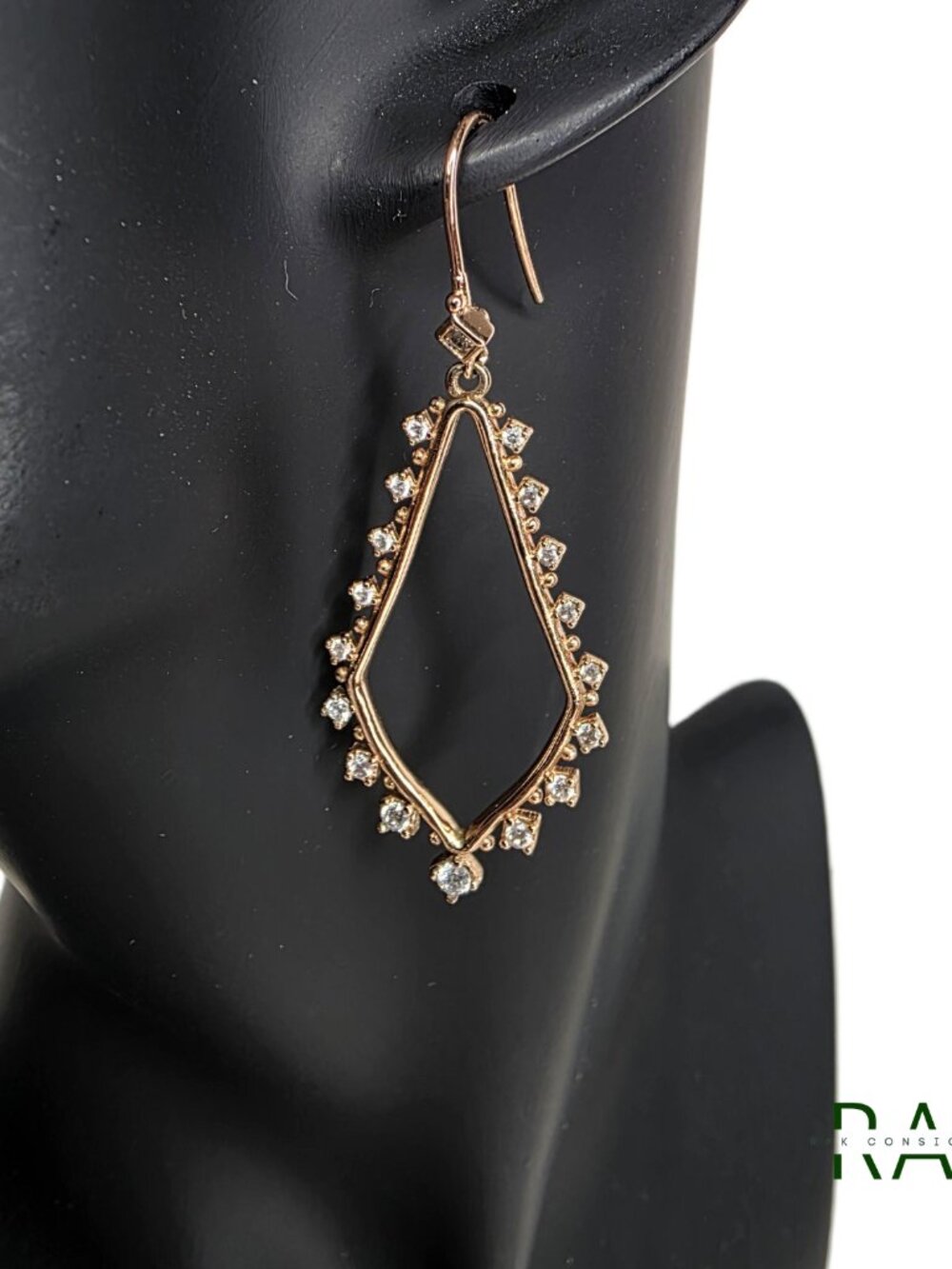 KENDRA SCOTT "Pax" 18K Rose Gold Plated & White CZ Crystal Drop Earrings